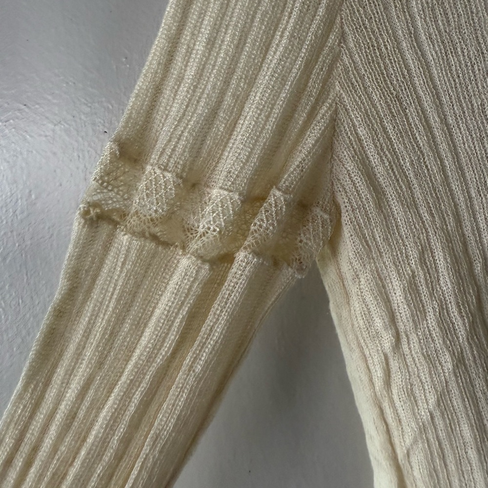 Free People Cream Ribbed Cardigan - Picture 4 of 8